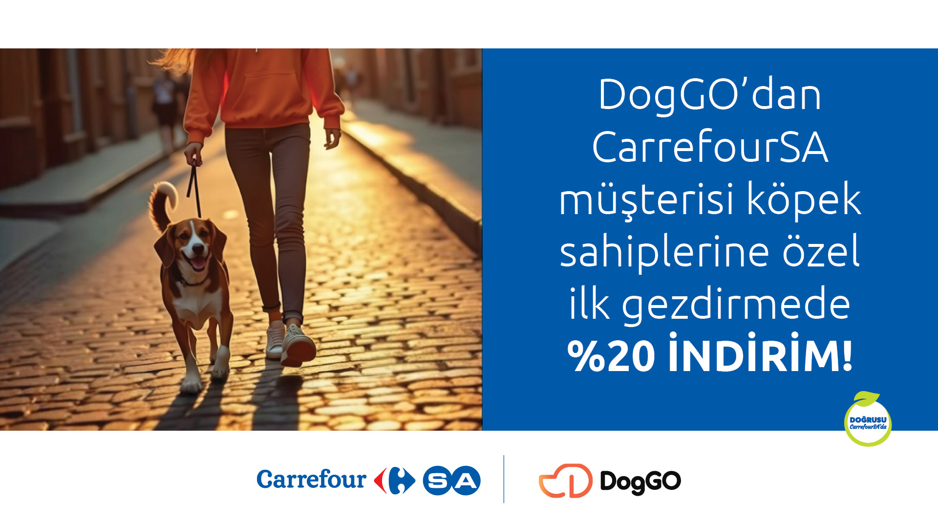 DogGO’dan CarrefourSA’lı Köpek Ailelerine İlk Gezdirmede %20 İndirim!